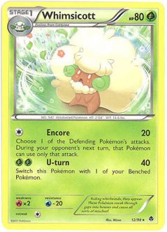 Pokemon Card - Emerging Powers 12/98 - WHIMSICOTT (rare)