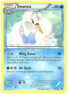 Pokemon Card - Emerging Powers 27/98 - SWANNA (rare)