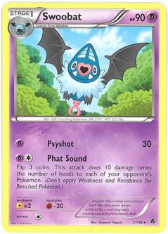 Pokemon Card - Emerging Powers 37/98 - SWOOBAT (rare)