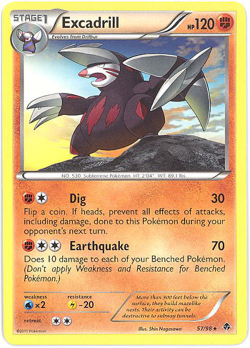 Pokemon Card - B&W: Emerging Powers 57/98 - EXCADRILL (rare): BBToyStore.com - Toys, Plush, Trading Cards, Action Figures & Games online retail store shop sale Pokemon Card - B&W: Emerging Powers 57/98 - EXCADRILL (rare): BBToyStore.com - Toys, Plush, Trading Cards, Action Figures & Games online retail store shop sale