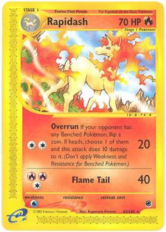 Pokemon Card - Expedition 62/165 - RAPIDASH (rare) *Played*