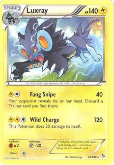 Pokemon Card - XY Flashfire 34/106 - LUXRAY (rare)