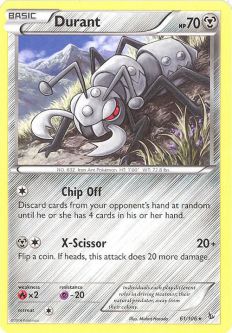 Pokemon Card - XY Flashfire 61/106 - DURANT (rare)