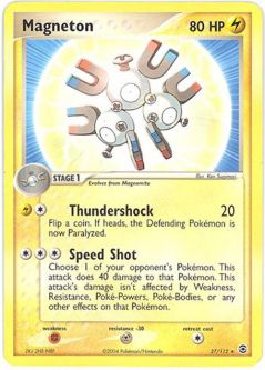 Pokemon Card - Fire Red & Leaf Green 27/112 - MAGNETON (rare)