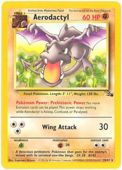 Pokemon Card - Fossil 16/62 - AERODACTYL (rare)