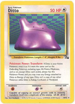Pokemon Card - Fossil 18/62 - DITTO (rare)