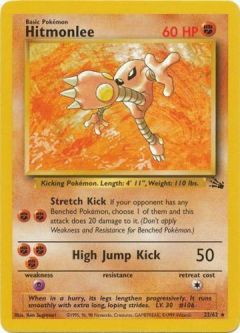 Pokemon Card - Fossil 22/62 - HITMONLEE (rare)