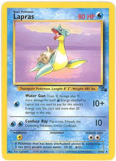 Pokemon Card - Fossil 25/62 - LAPRAS (rare)
