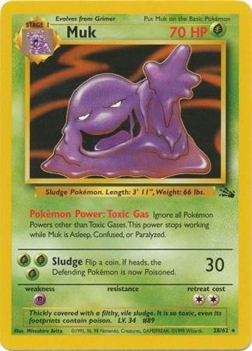 Pokemon Card - Fossil 28/62 - MUK (rare)