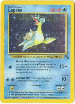 Pokemon Card - Fossil 10/62 - LAPRAS (holo-foil)