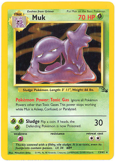 Pokemon Card - Fossil 13/62 - MUK (holo-foil)