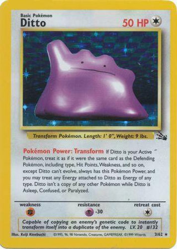Pokemon Card - Fossil 3/62 - DITTO (holo-foil)