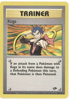 Pokemon Card - Gym Challenge 106/132 - KOGA (rare) *Played*