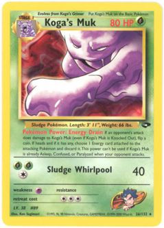 Pokemon Card - Gym Challenge 26/132 - KOGA'S MUK (rare)