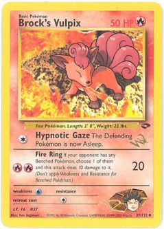 Pokemon Card - Gold Stamped W Promo #37/132 - BROCK'S VULPIX