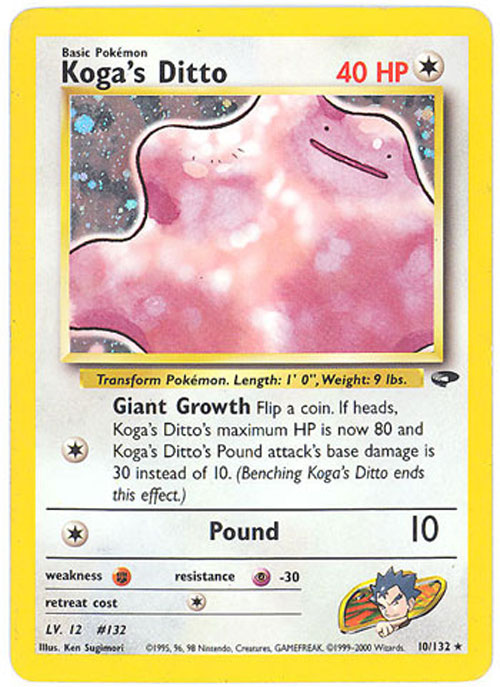 Pokemon Card - Gym Challenge 10/132 - KOGA'S DITTO (holo-foil)