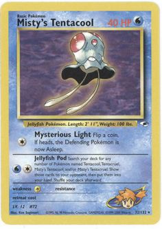 Pokemon Card - Gym Heroes 32/132 - MISTY'S TENTACOOL (rare)