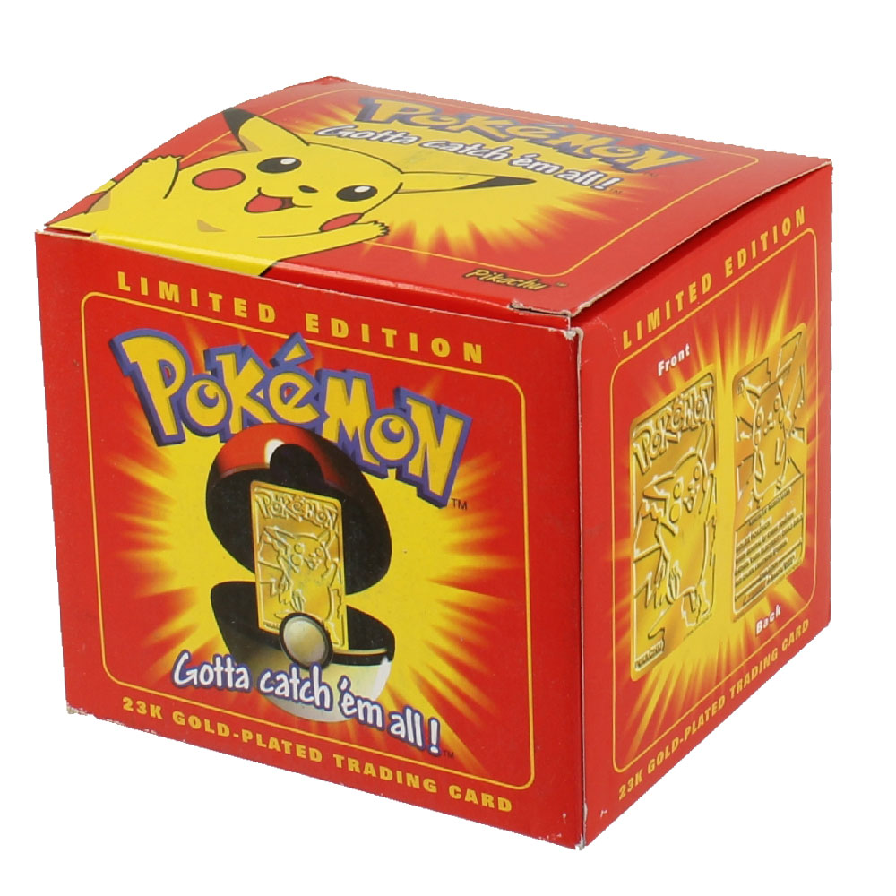 Pokemon Toys - Burger King Gold-Plated Trading Card - PIKACHU #025 (Pokeball & Trading Card - NIB)