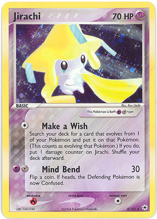 Jirachi Holo Foil Shiny Pokemon TCG Card EX Hidden Legends 8/101 Light Play 