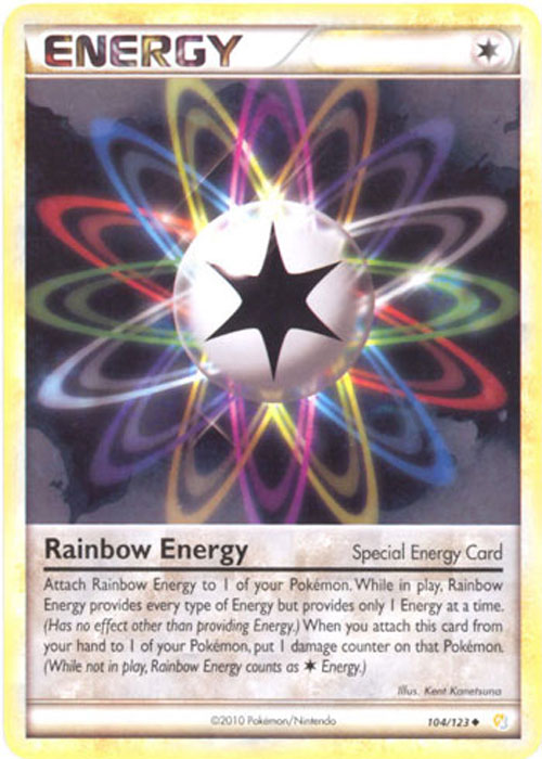 Pokemon Card - Heart Gold Soul Silver 104/123 - RAINBOW ENERGY (uncommon)