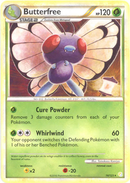 Pokemon Card - Heart Gold Soul Silver 16/123 - BUTTERFREE ...