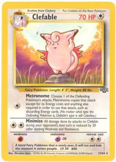Pokemon Card - Jungle 17/64 - CLEFABLE (rare)