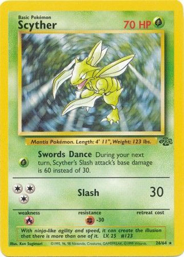 Pokemon Card - Jungle 26/64 - SCYTHER (rare)