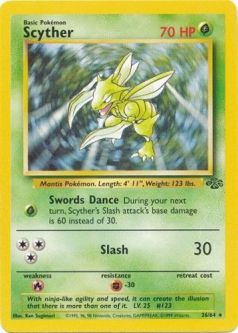 Pokemon Card - Jungle 26/64 - SCYTHER (rare)