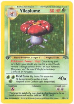 Pokemon Card - Jungle 15/64 - VILEPLUME (holo-foil) **1st Edition**