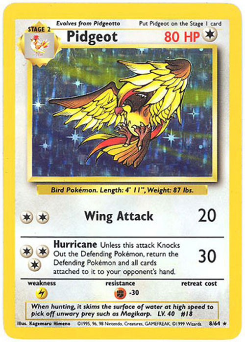 Pokemon Card - Jungle 8/64 - PIDGEOT (holo-foil) **ERROR No Symbol**