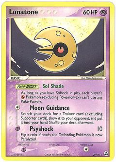 Pokemon Card - Legend Maker 20/92 - LUNATONE (rare)