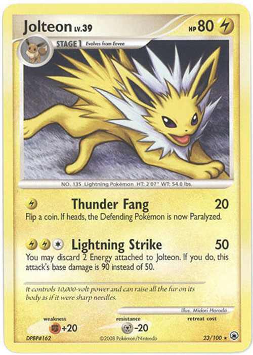 Pokemon Card - D&P: Majestic Dawn 23/100 - JOLTEON Lv.39 (rare)