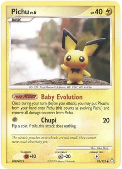 Pokemon Card - Mysterious Treasures 93/123 - PICHU Lv.6 (common)