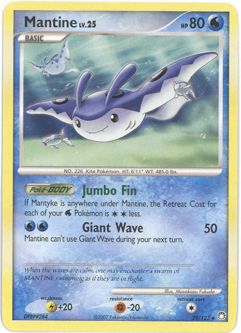 Pokemon Card - D&P: Mysterious Treasures 29/123 - MANTINE Lv.25 (rare)