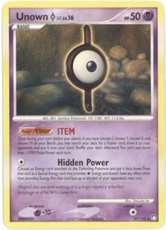 Pokemon Card - D&P: Mysterious Treasures 37/123 - UNOWN I Lv.16 (rare)