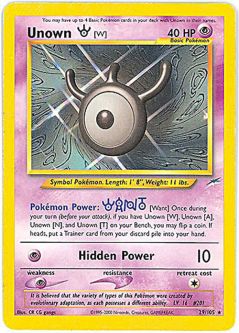 Pokemon Card - Neo Destiny 29/105 - UNOWN W (rare)