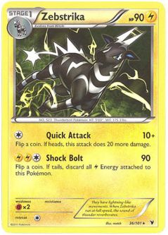 Pokemon Card - Noble Victories 36/101 - ZEBSTRIKA (rare)