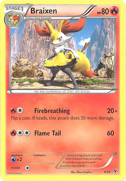 Pokemon Card Promo - Kalos Starter Set 9/39 - BRAIXEN (rare)