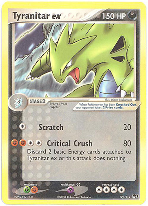 Pokemon Card - POP #1 Promo 17/17 - TYRANITAR EX (rare)