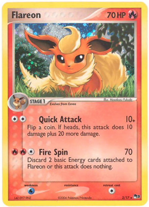 Pokemon Card - POP #3 Promo 2/17 - FLAREON (holo-foil)