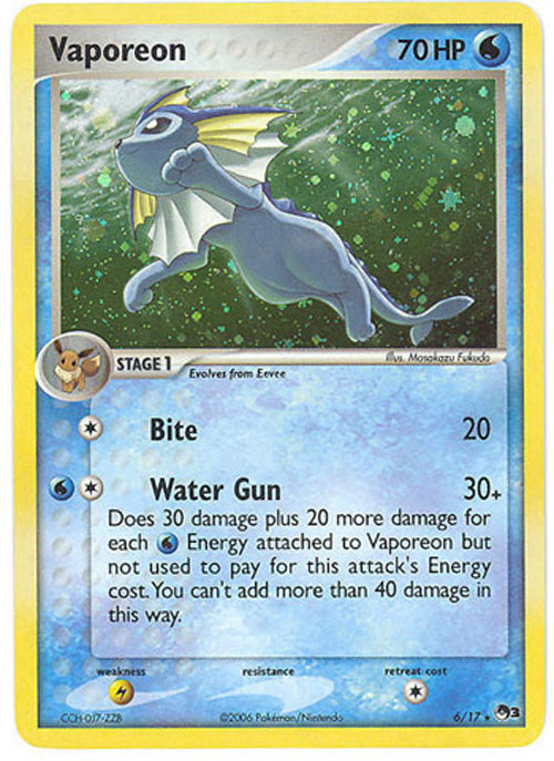 Pokemon Card - POP #3 Promo 6/17 - VAPOREON (holo-foil)