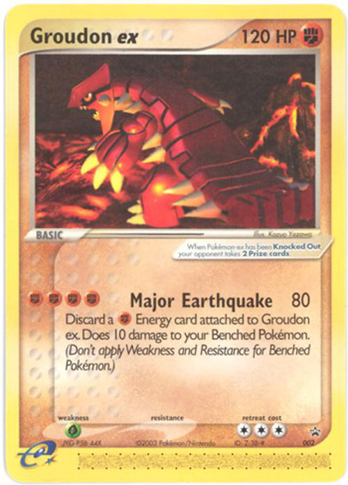 Pokemon Card Promo #002 - GROUDON EX (non-holo): BBToyStore