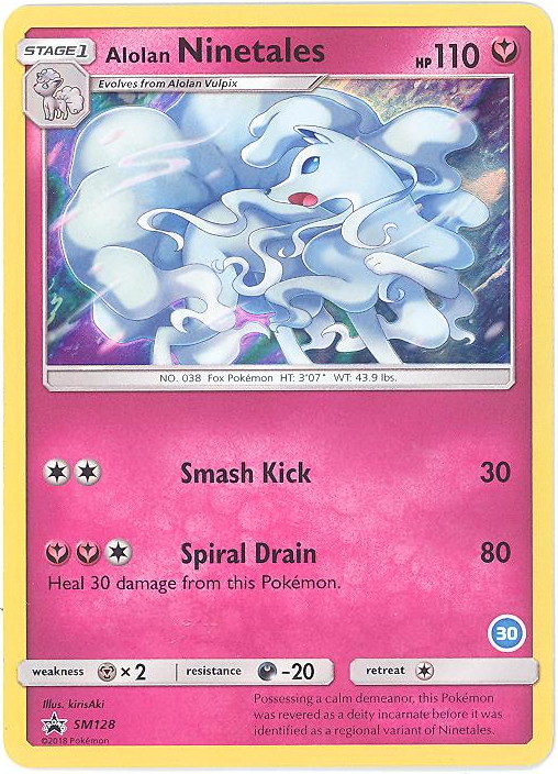 Pokemon Card Promo #SM128 - ALOLAN NINETALES (holo-foil)