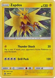 Pokemon Card Promo #SM145 - ZAPDOS (holo-foil)