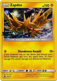 Pokemon Card Promo #SM159 - ZAPDOS (holo-foil)