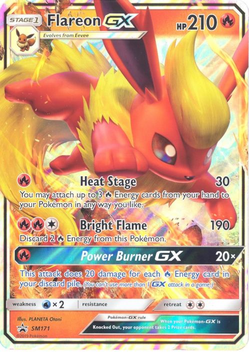 Pokemon Card Promo Sm171 Flareon Gx Holo Foiljumbo Oversize 8 Inch