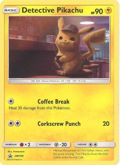 Pokemon Card Promo #SM190 - DETECTIVE PIKACHU (holo-foil)