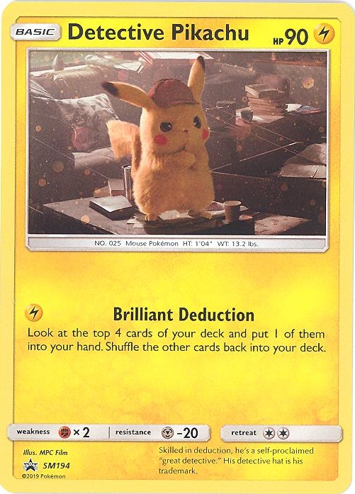 Pokemon Card Promo #SM194 - DETECTIVE PIKACHU (holo-foil)