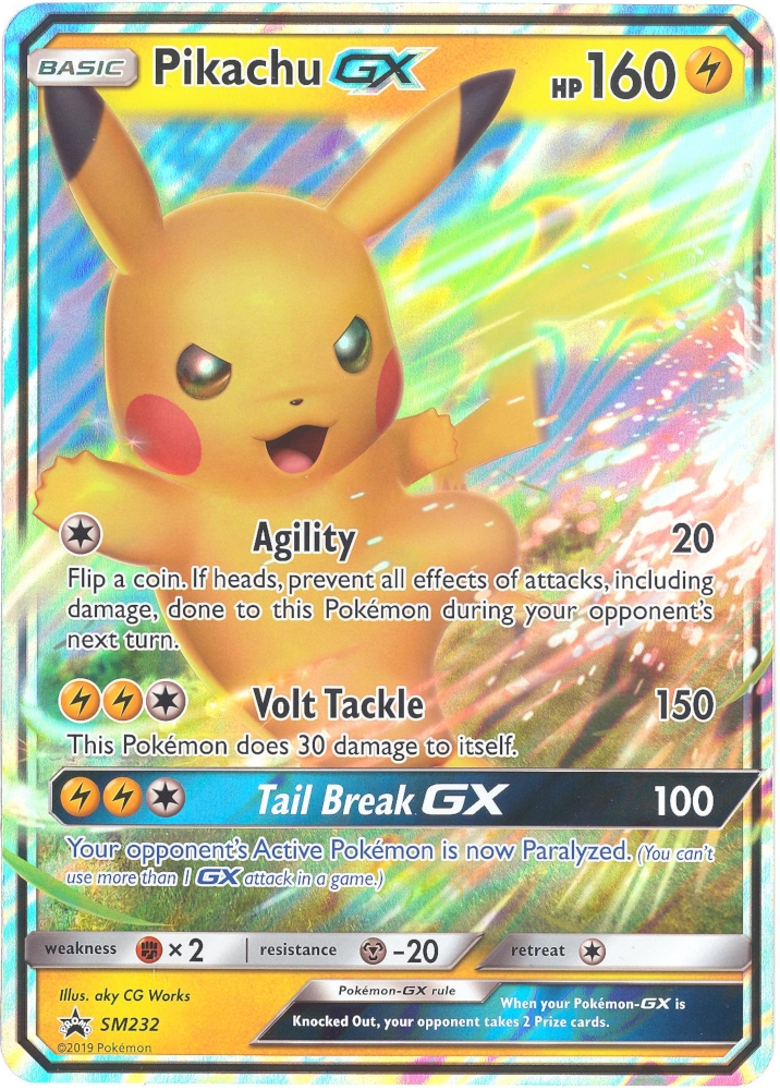 Pokemon Card Promo #SM232 - PIKACHU GX (holo-foil)(JUMBO Oversize - 8 inch)