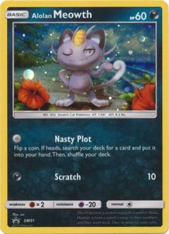 Pokemon Card Promo #SM51 - ALOLAN MEOWTH (holo-foil)